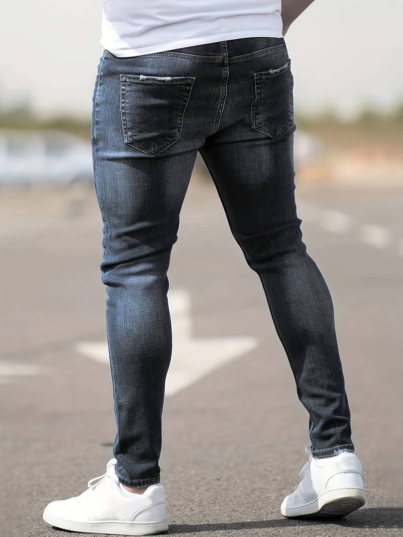 Dario™ | Men's Slim Stretch Jeans with Distressed Details
