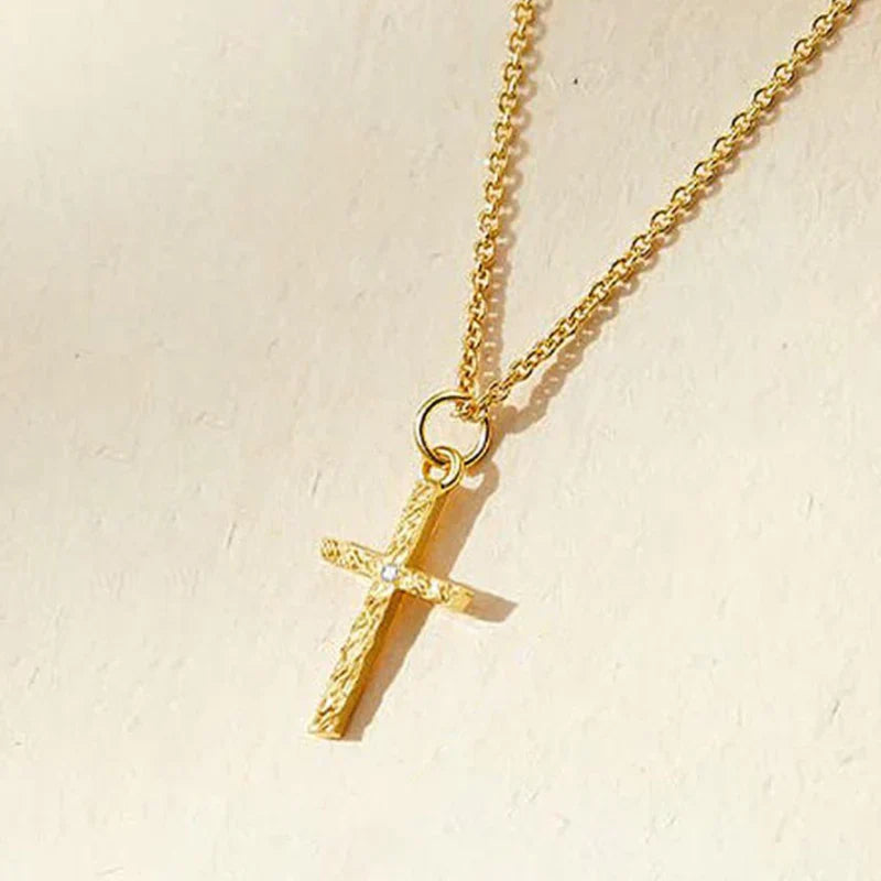 Necklace set with cross and initial | Gold
