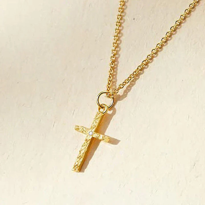 Necklace set with cross and initial | Gold