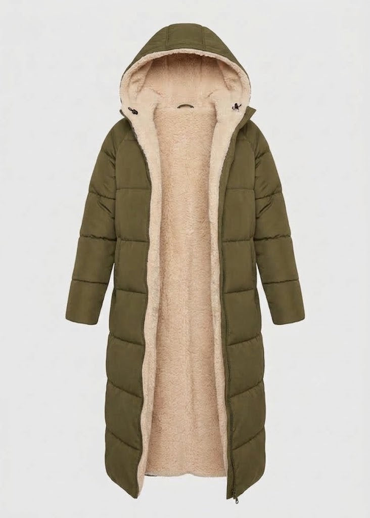 Yvaine™ | Women's Sherpa Lined Hooded Long Puffer Coat