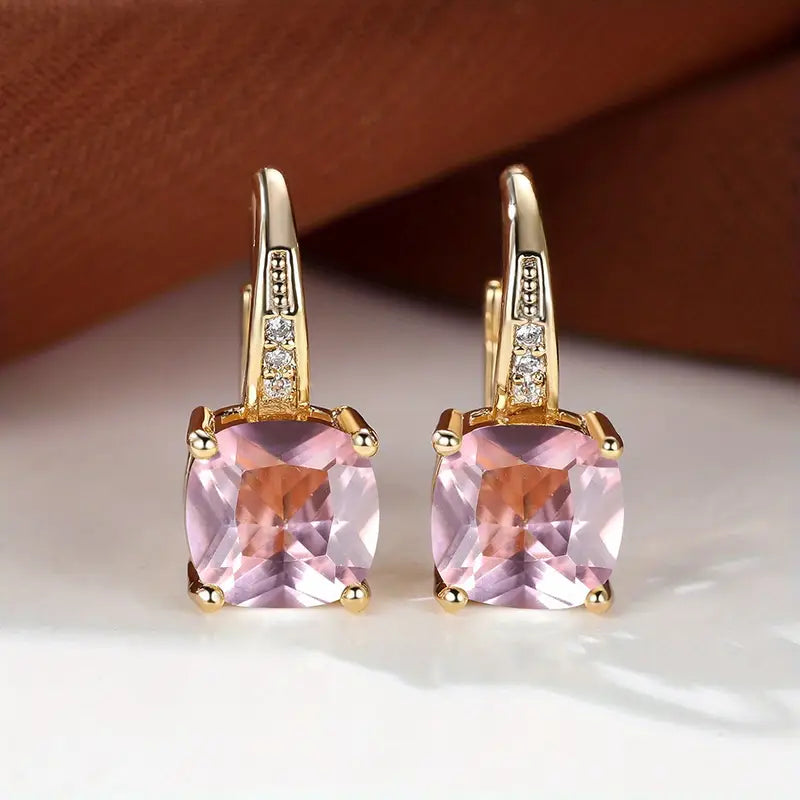 Hoop earrings with Mystic Stone | Gold