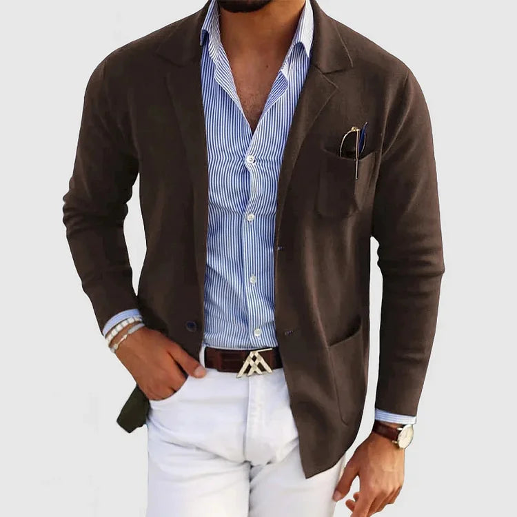 Merritt™ | Men's Knit Blazer Cardigan with Notch Lapels