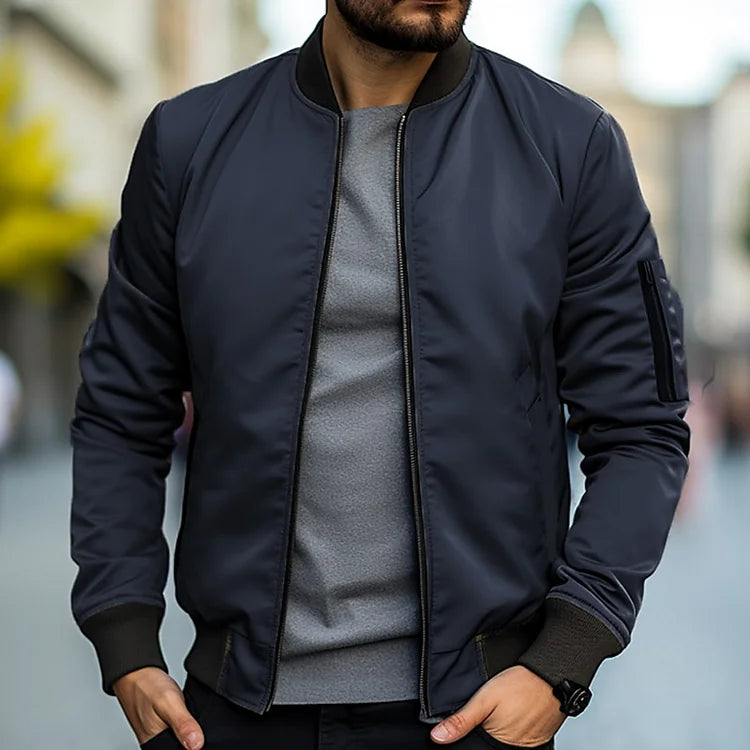 Brock™ | Men's Zip Bomber Jacket with Utility Sleeve Pocket