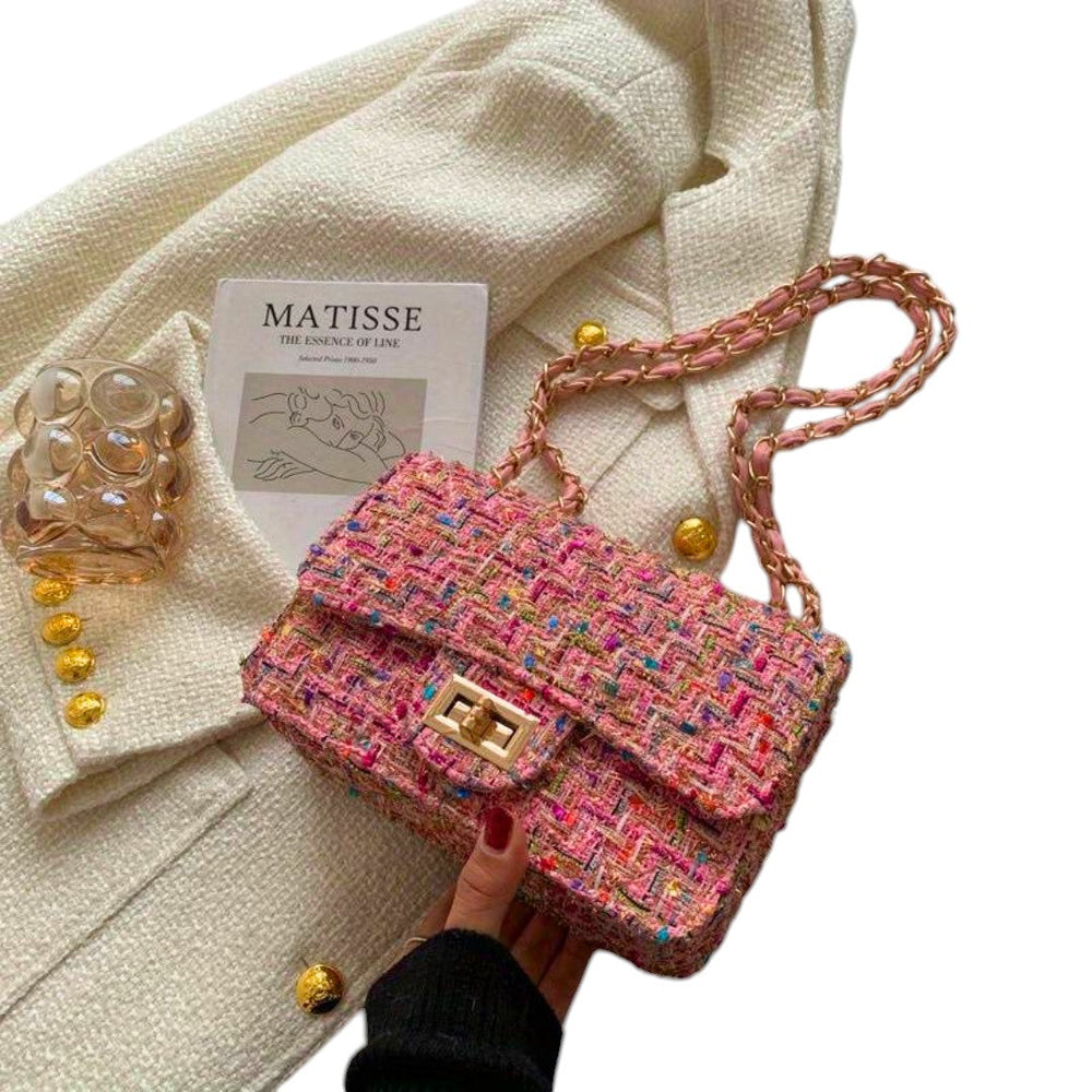 Colombe™ | Tweed Chain Flap Bag
