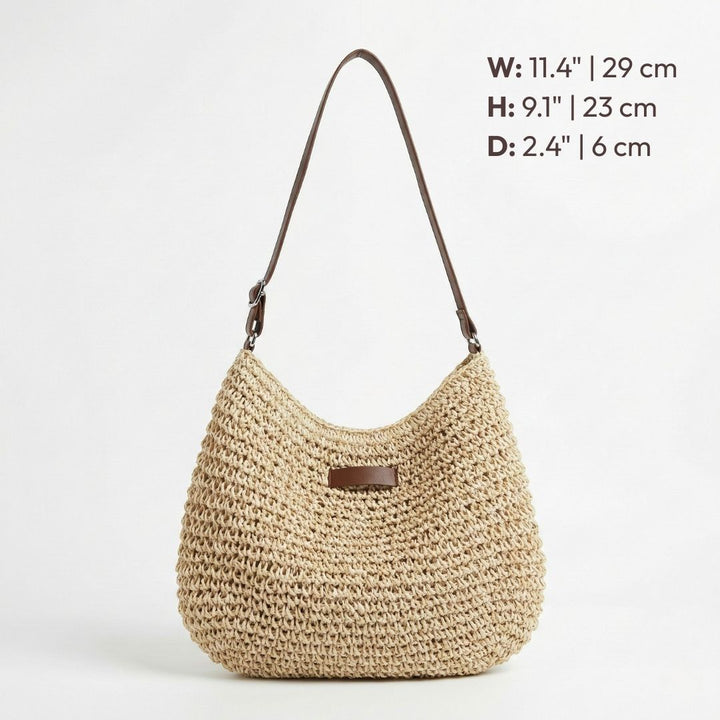Margaux™ | Handwoven Raffia Shoulder Bag