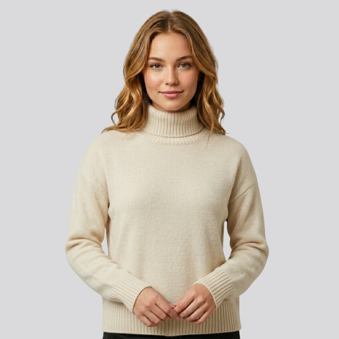 Linnea™ | Brushed Merino Wool Oversized Turtleneck Sweater