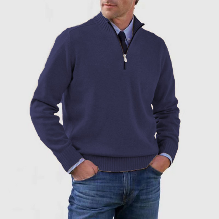 Ansel™ | Men's Half-Zip Knit Sweater with Mock Neck