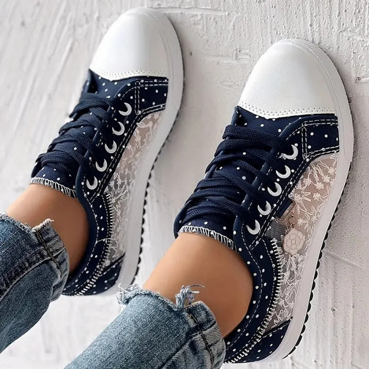 Caro™ | Elegant Women's Sneaker with Floral Details