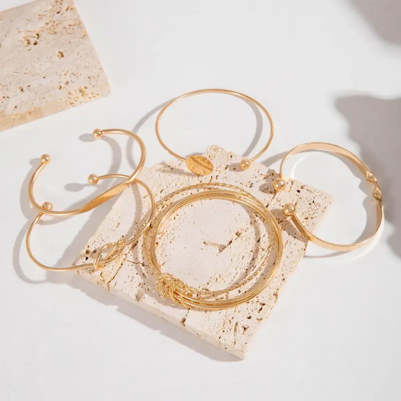 Elegant Tied Bracelet Set | Gold