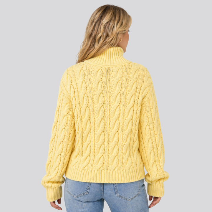 Emeline™ | Merino Wool Funnel Neck Sweater with Textured Knit