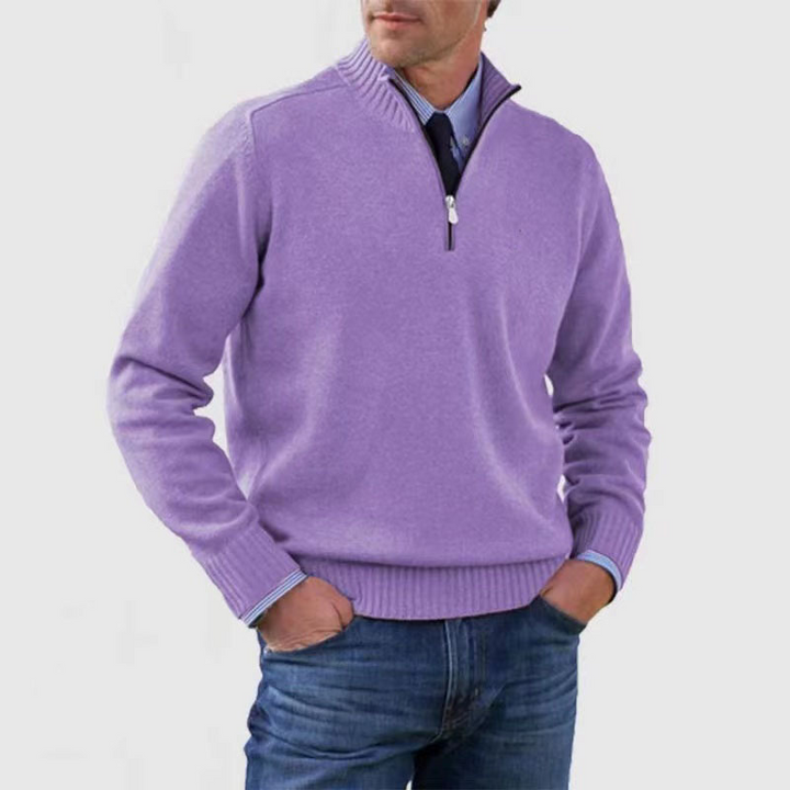 Ansel™ | Men's Half-Zip Knit Sweater with Mock Neck