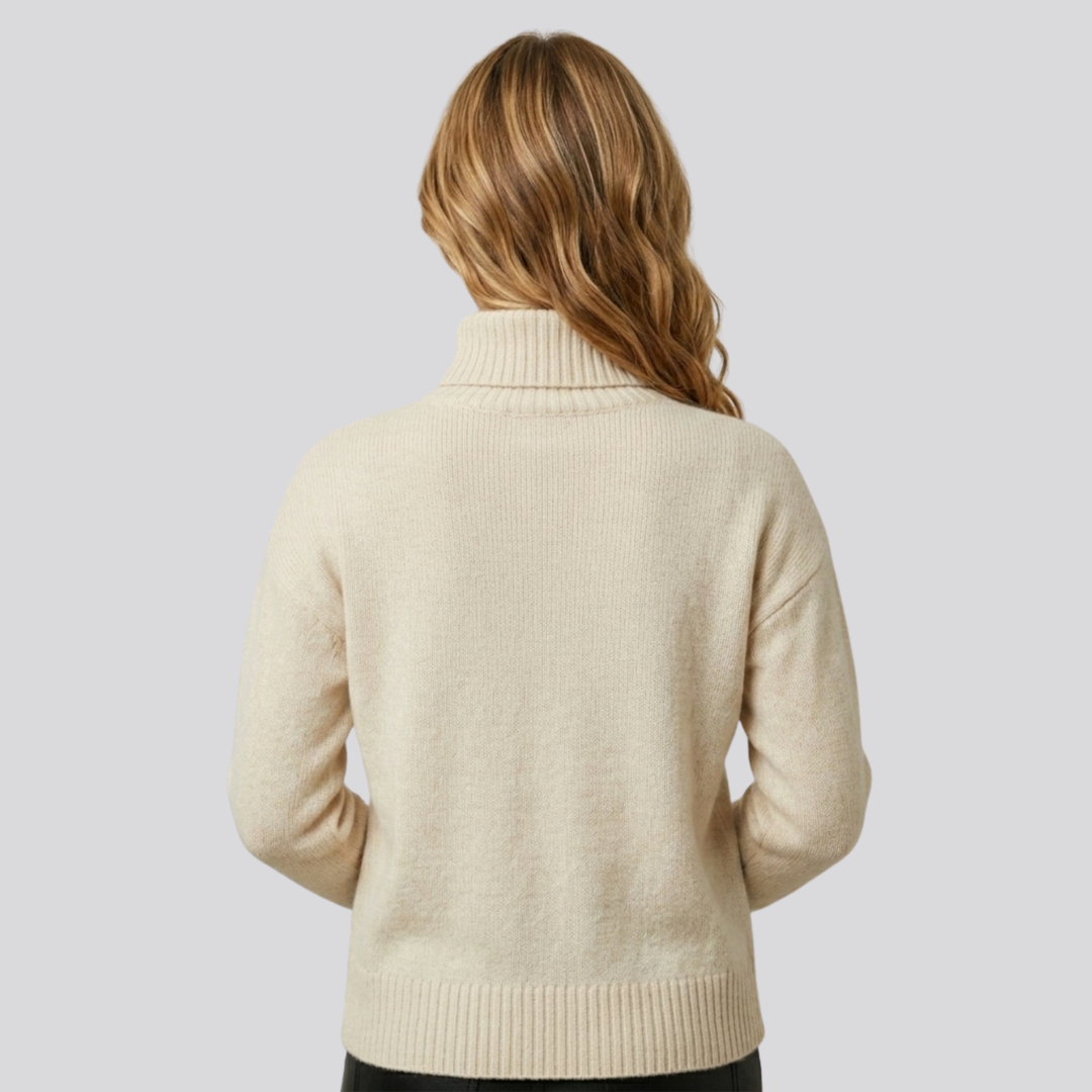 Linnea™ | Brushed Merino Wool Oversized Turtleneck Sweater