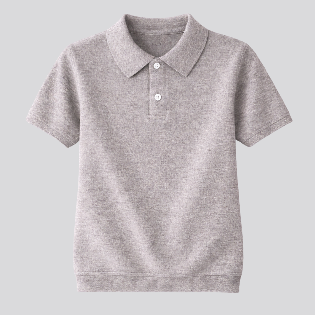 Idalia™ | Merino Wool Short Sleeve Knit Polo with Open Collar