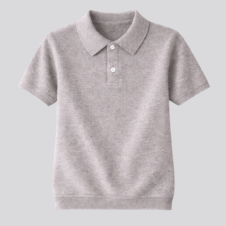Idalia™ | Merino Wool Short Sleeve Knit Polo with Open Collar