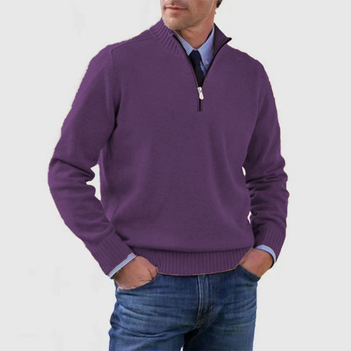 Ansel™ | Men's Half-Zip Knit Sweater with Mock Neck
