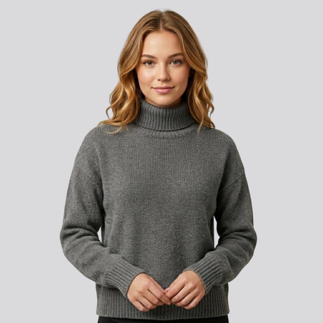 Linnea™ | Brushed Merino Wool Oversized Turtleneck Sweater
