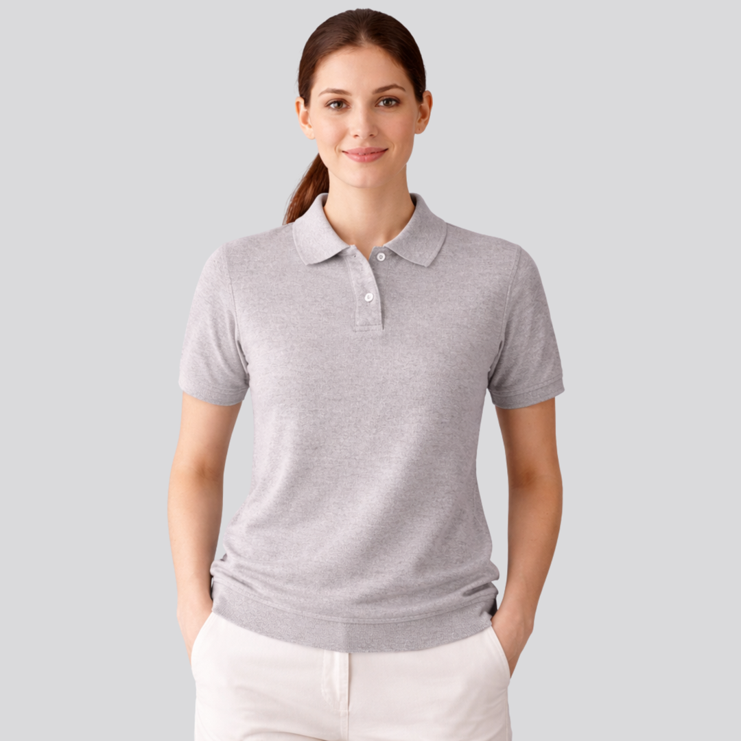 Idalia™ | Merino Wool Short Sleeve Knit Polo with Open Collar