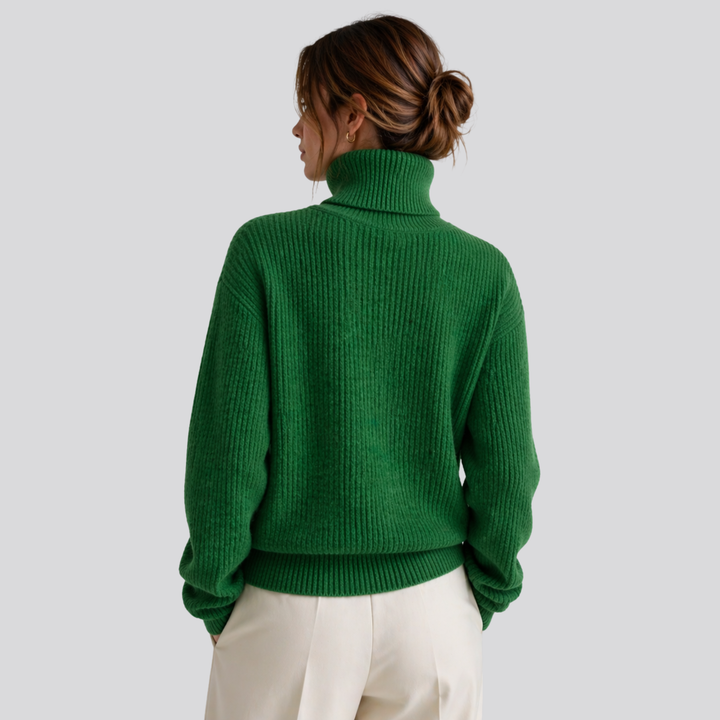 Bronwen™ | Oversized Merino Wool Turtleneck Sweater