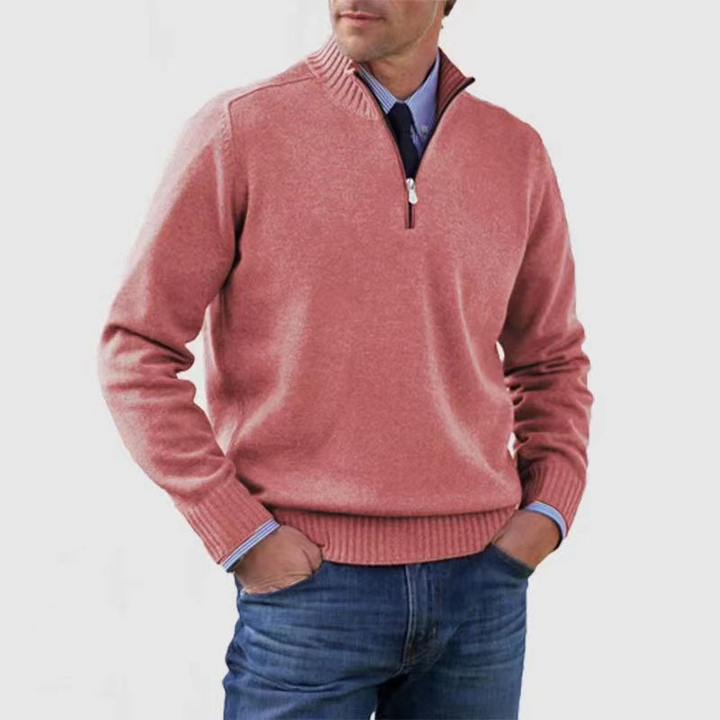 Ansel™ | Men's Half-Zip Knit Sweater with Mock Neck