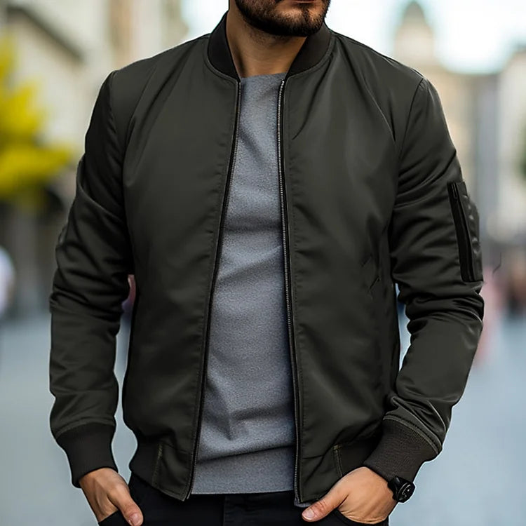 Brock™ | Men's Zip Bomber Jacket with Utility Sleeve Pocket