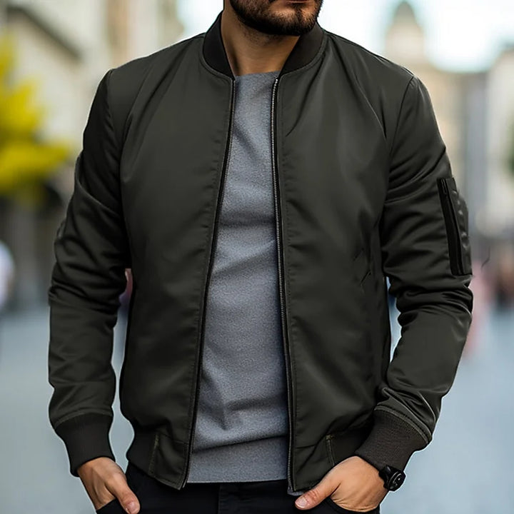 Brock™ | Men's Zip Bomber Jacket with Utility Sleeve Pocket