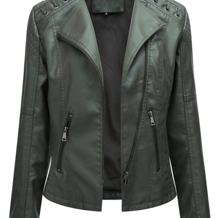 Violante™ | Women's Slim Fit Moto Jacket with Zip Front