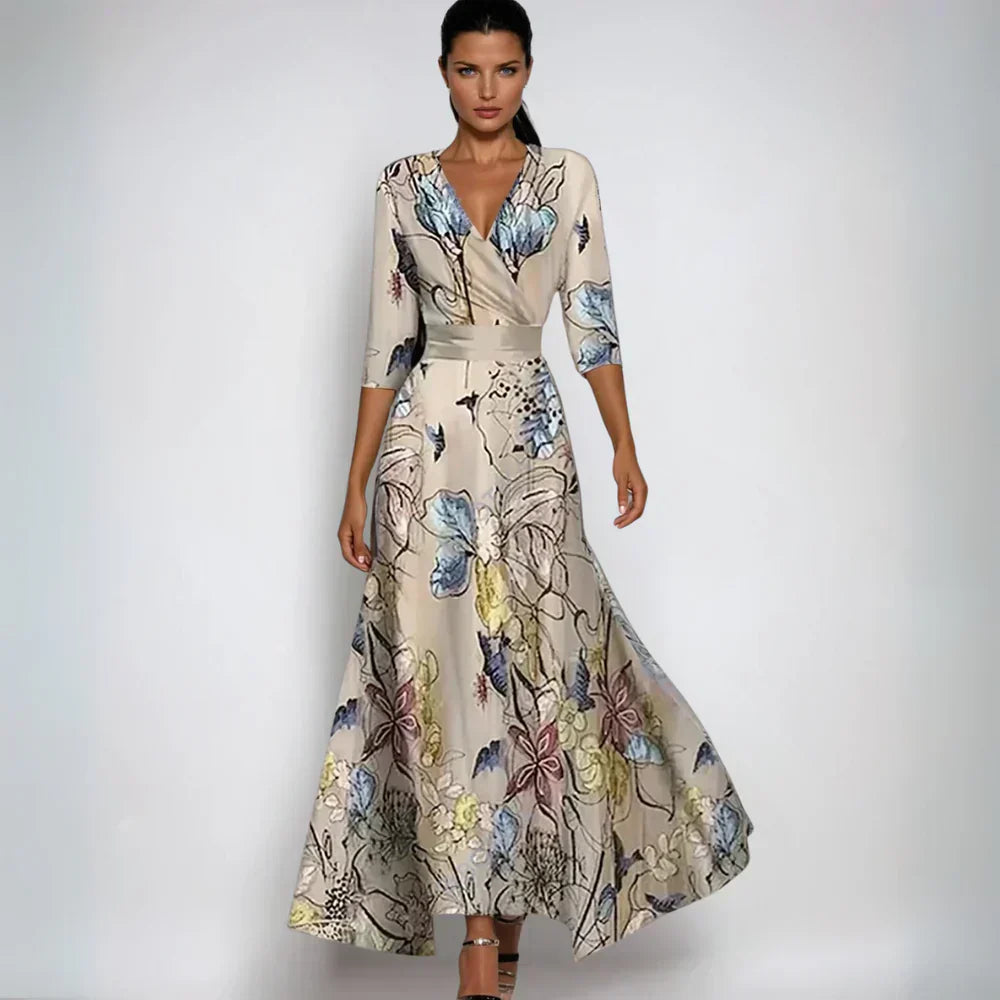 Eliana™ | Abito A-Line Floreale Elegante