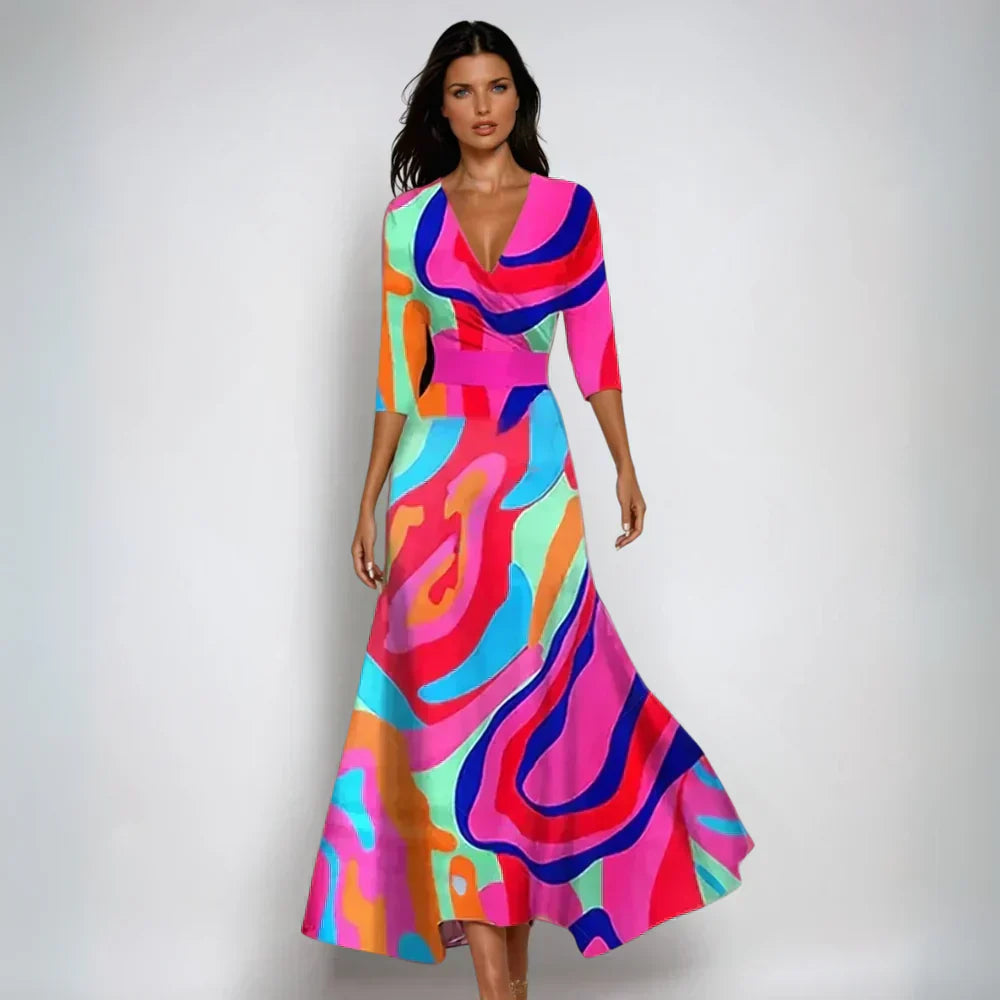 Eliana™ | Abito A-Line Floreale Elegante