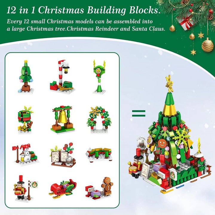 Building Blocks Advent Calendar with 24 Mini Holiday Builds