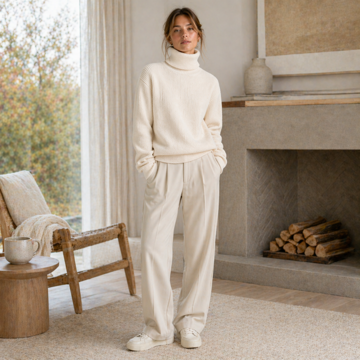 Bronwen™ | Oversized Merino Wool Turtleneck Sweater