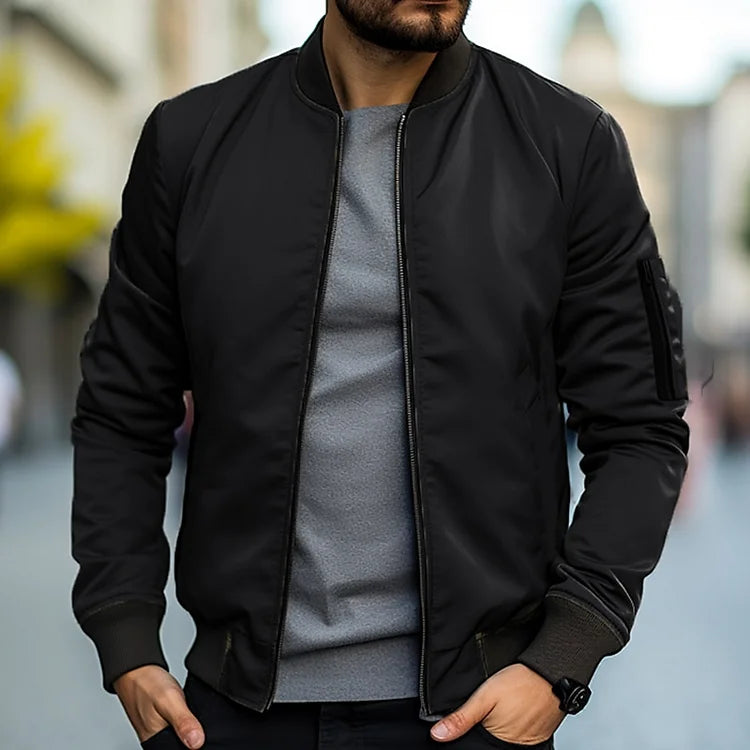 Brock™ | Men's Zip Bomber Jacket with Utility Sleeve Pocket
