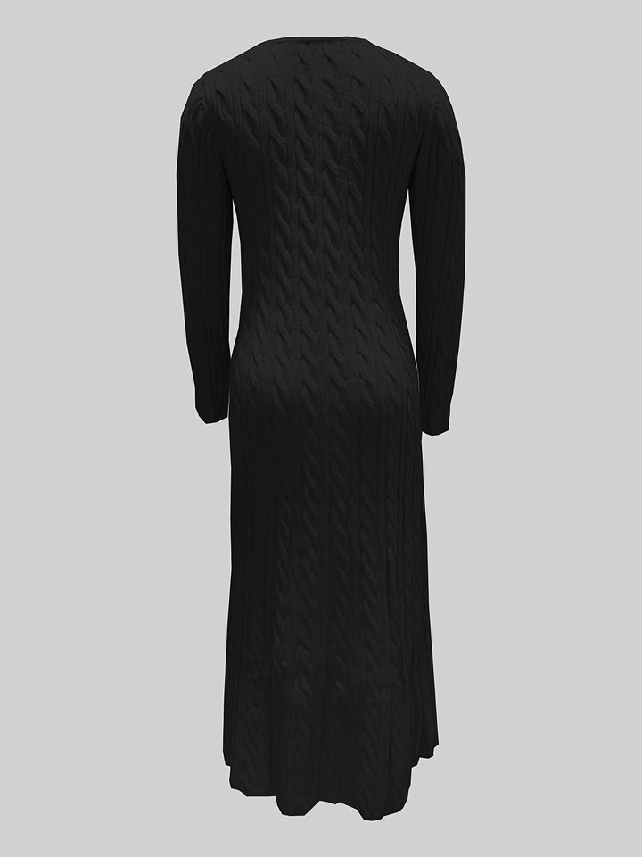 Tiphaine™ | Women's Cable Knit Long Sleeve Maxi Dress