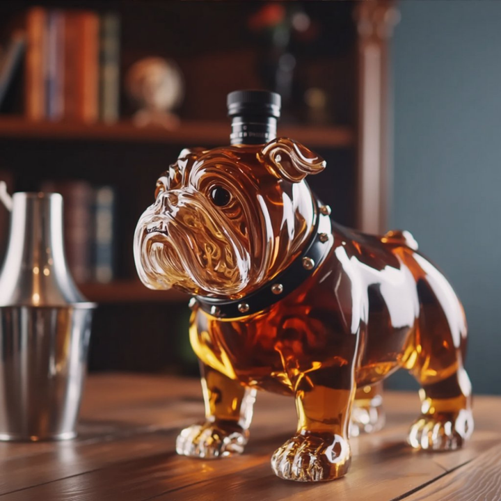 Bulldog Whisky Decanter in Sculpted Glass