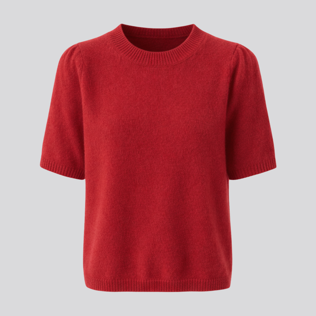 Genevra™ | Merino Wool Short Sleeve T-Shirt, Red