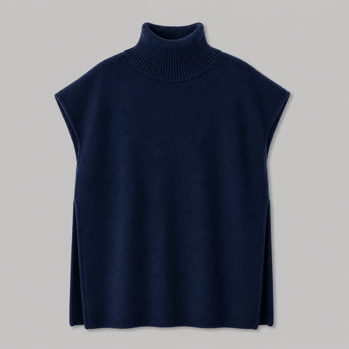Zephira™ | Cashmere Blend Turtleneck Knit Poncho