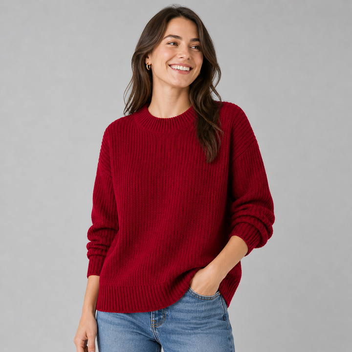 Hesper™ | Ribbed Cashmere Blend Sweater with Dropped Shoulders