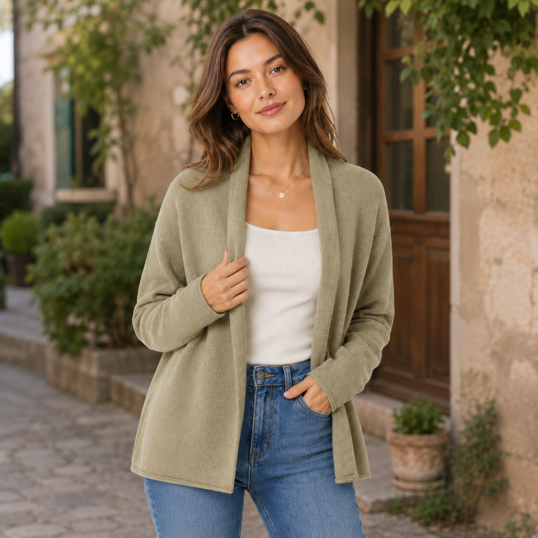 Rosewyn™ | Cashmere Blend Open-Front Cardigan with Relaxed Drape