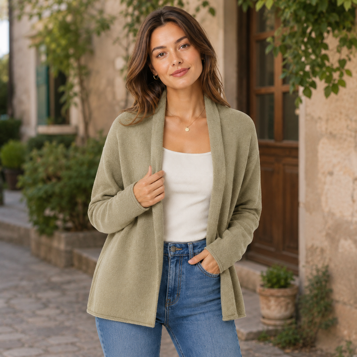 Rosewyn™ | Cashmere Blend Open-Front Cardigan with Relaxed Drape