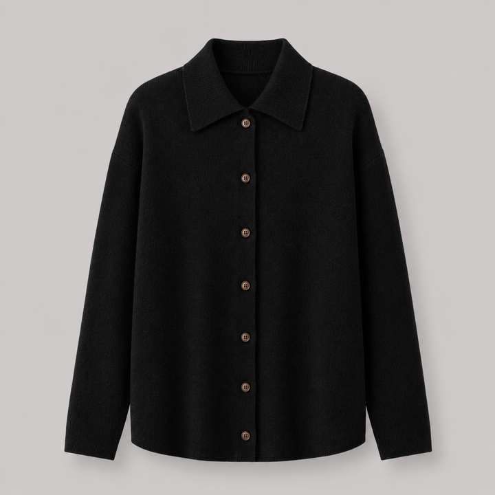 Philippa™ | Cashmere Blend Knit Shirt Jacket with Button Front