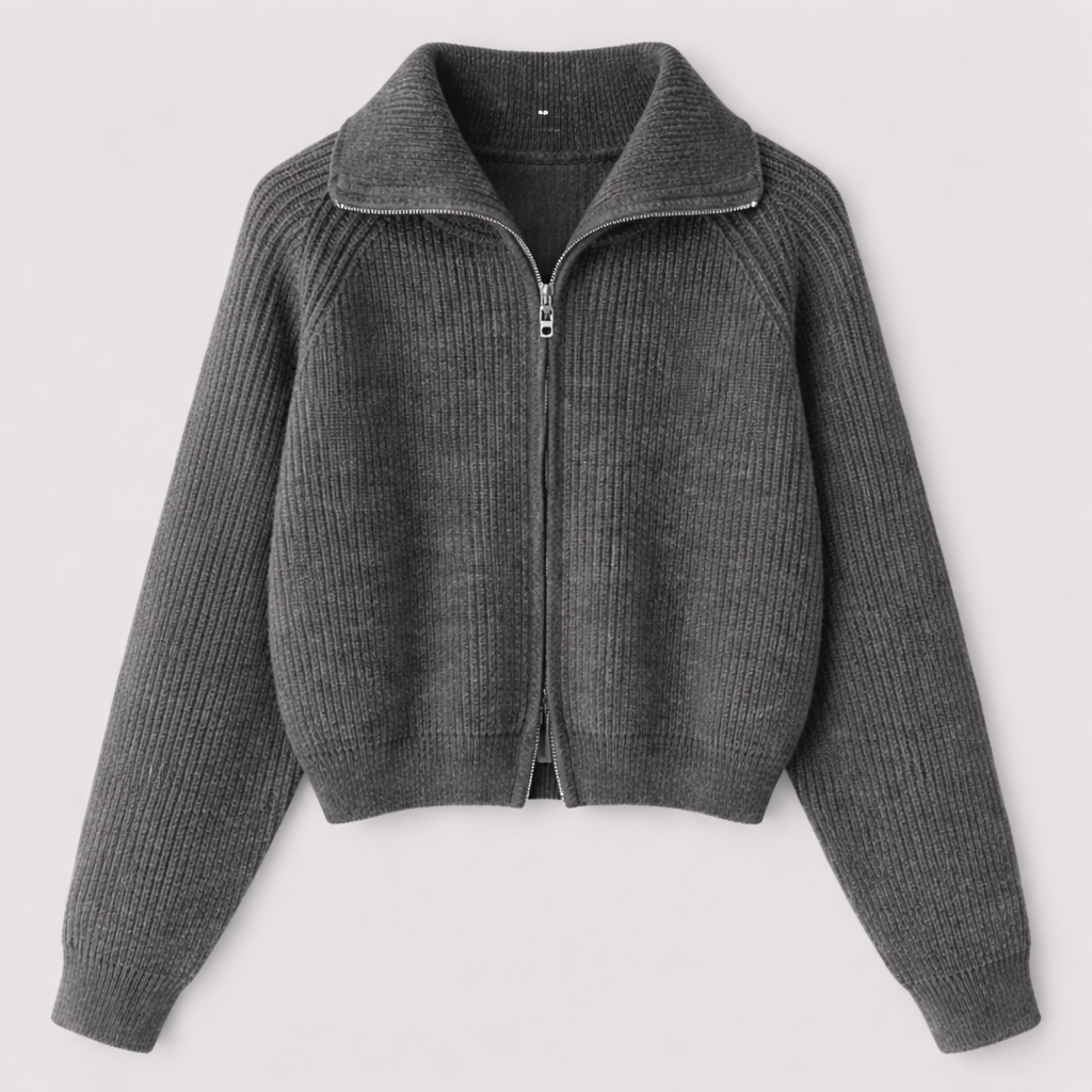 Merewen™ | Full-Zip Knit Sweater with Relaxed Fit