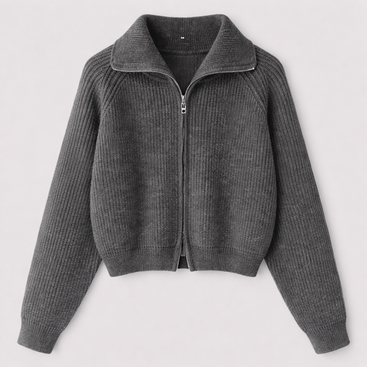 Merewen™ | Full-Zip Knit Sweater with Relaxed Fit
