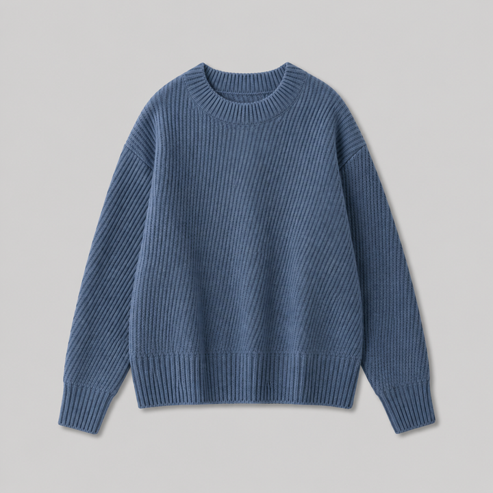 Hesper™ | Ribbed Cashmere Blend Sweater with Dropped Shoulders