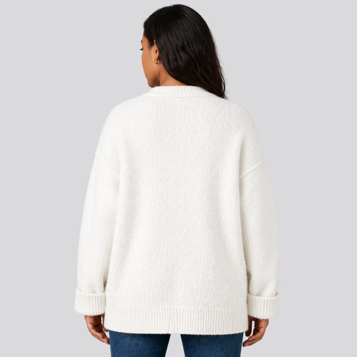 Fenella™ | Relaxed Merino Wool Cardigan with Dropped Shoulders