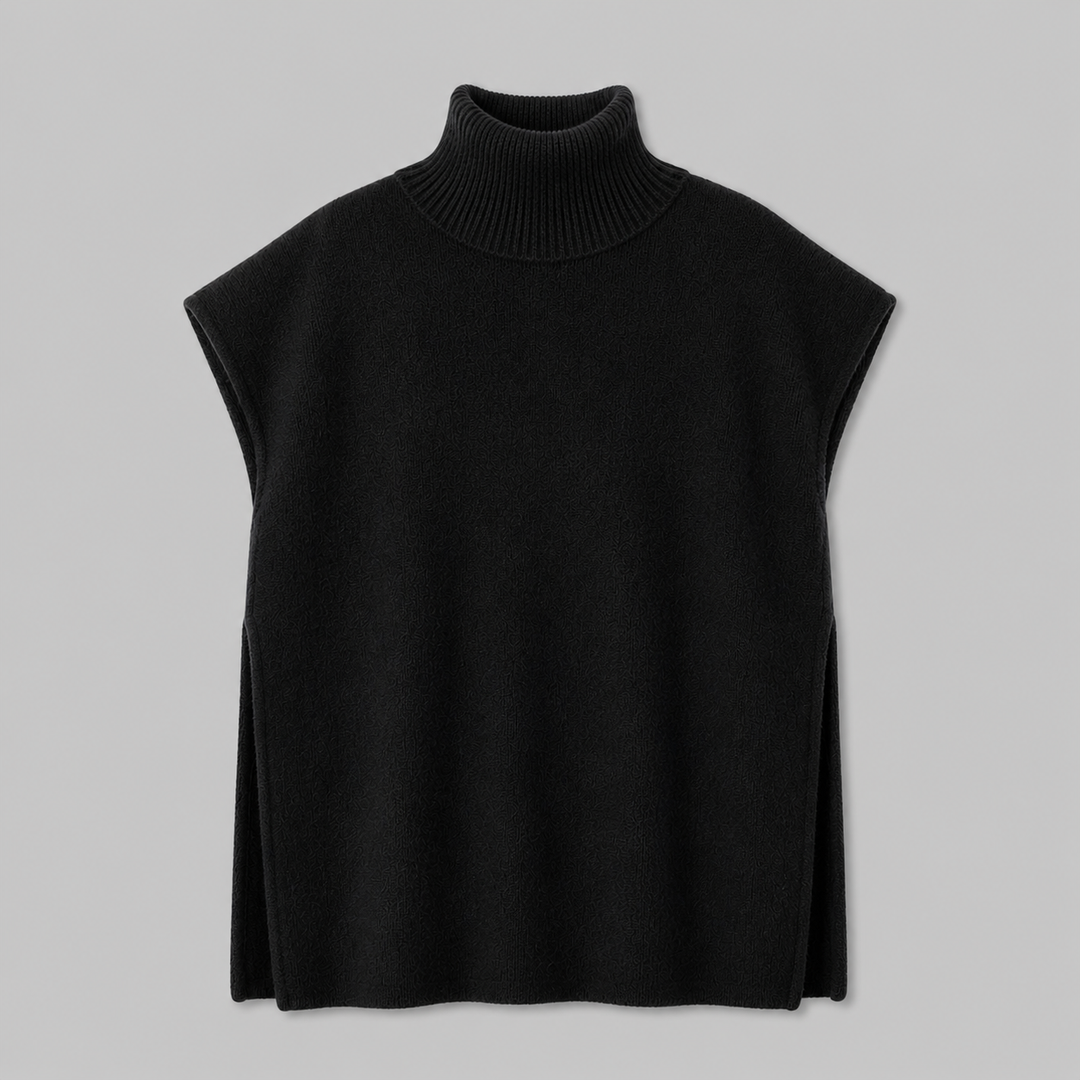 Zephira™ | Cashmere Blend Turtleneck Knit Poncho