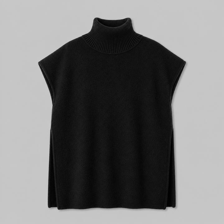 Zephira™ | Cashmere Blend Turtleneck Knit Poncho