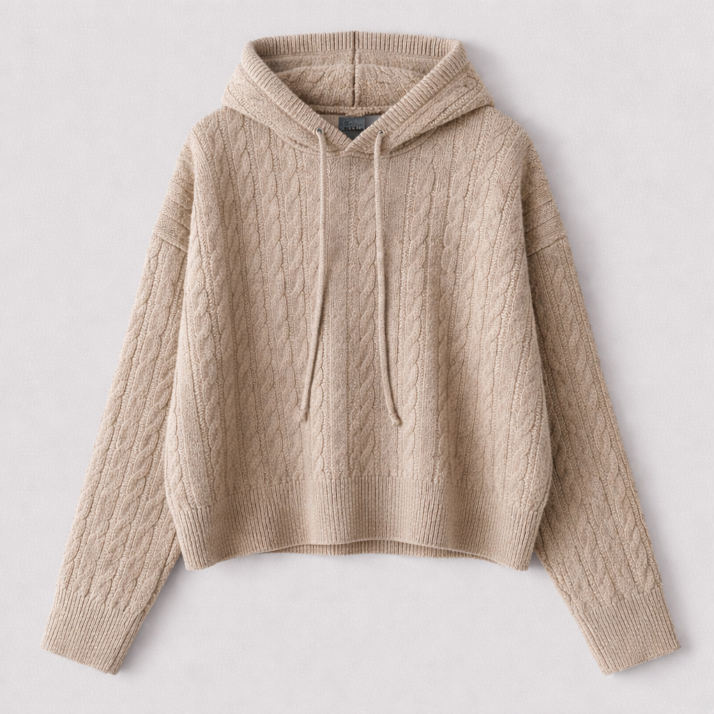 Katriane™ | Oversized Hooded Knit Sweater with Ribbed Trims