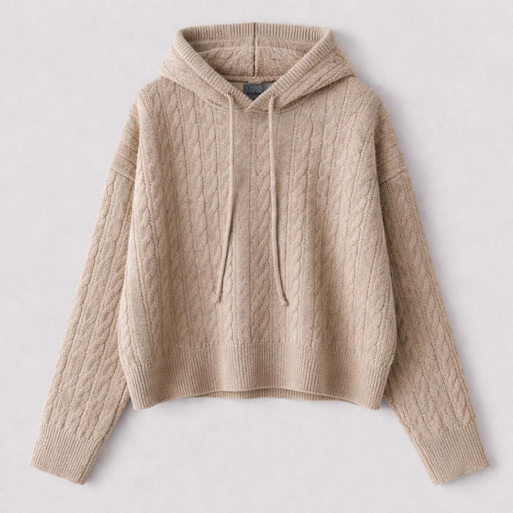 Katriane™ | Oversized Hooded Knit Sweater with Ribbed Trims