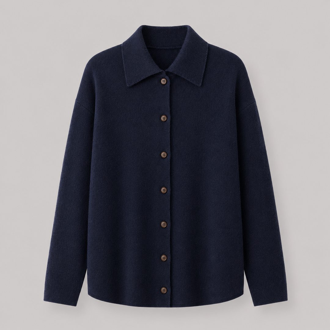 Philippa™ | Cashmere Blend Knit Shirt Jacket with Button Front