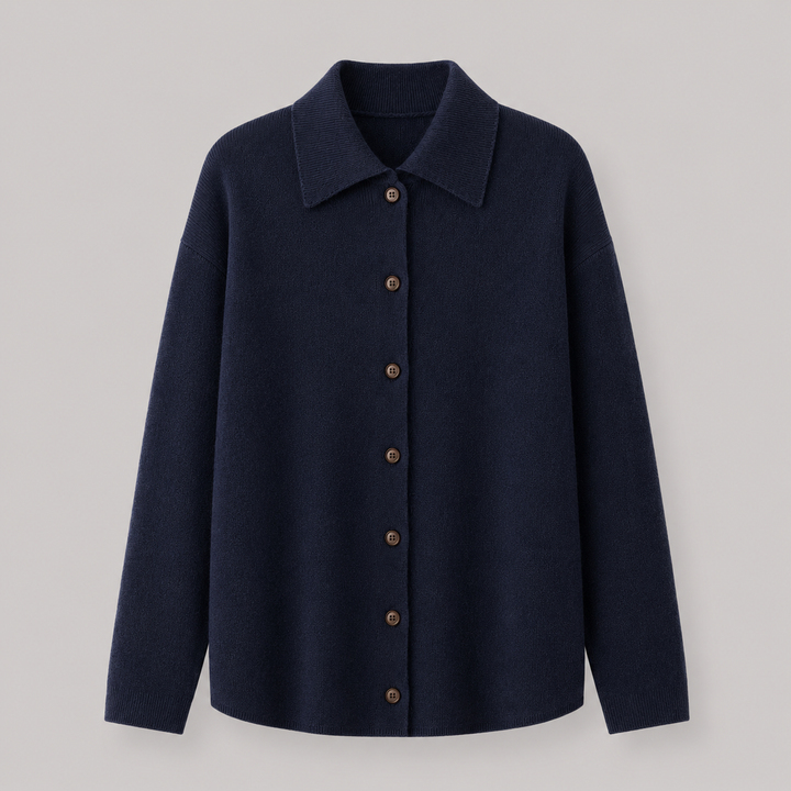 Philippa™ | Cashmere Blend Knit Shirt Jacket with Button Front