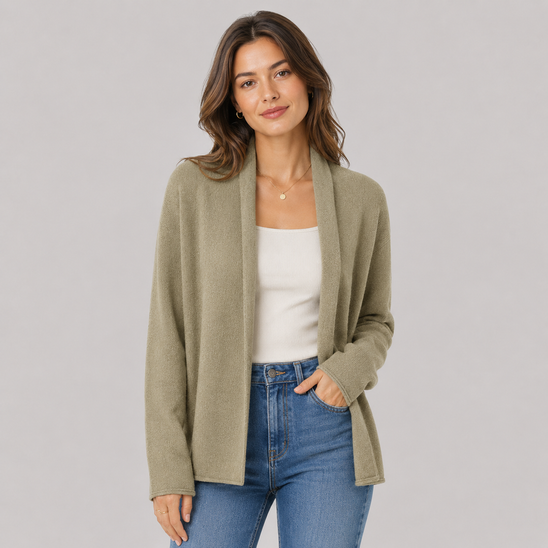 Rosewyn™ | Cashmere Blend Open-Front Cardigan with Relaxed Drape